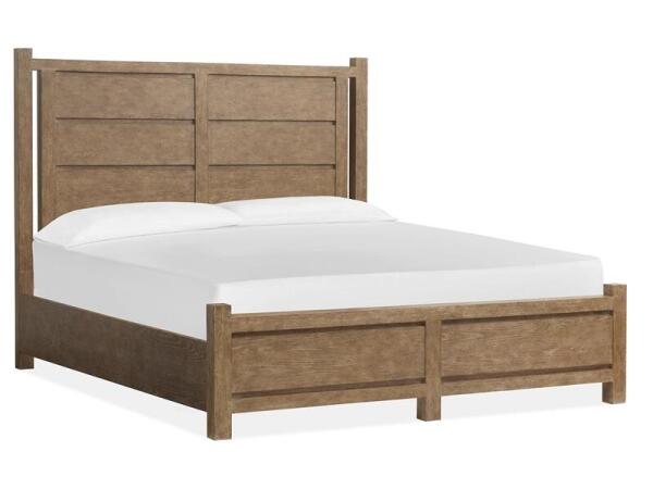 Plum Creek – LT. Brown Complete King Panel Bed Beds Beds 10
