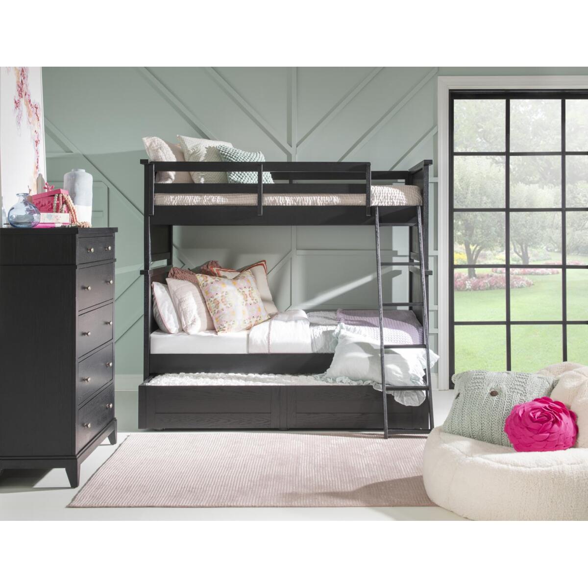 Complete Twin Over Twin Bunk End Blacksmith Youth Beds Black 7