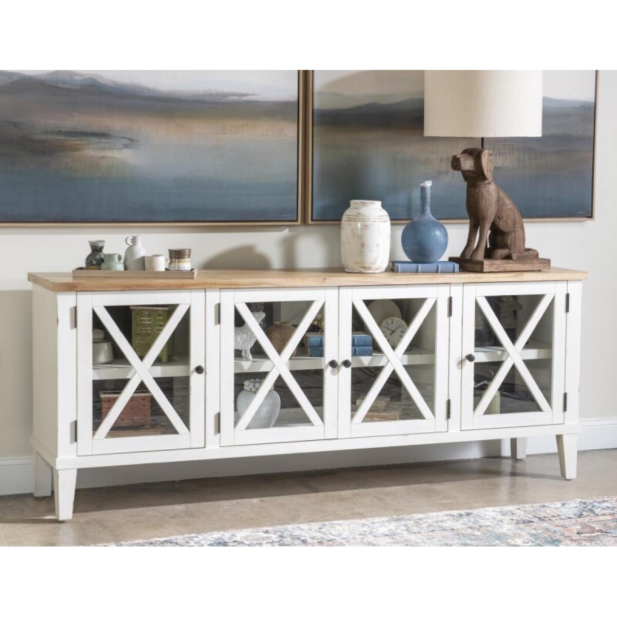 Media Console Entertainment Stands Amber And Cotton 6