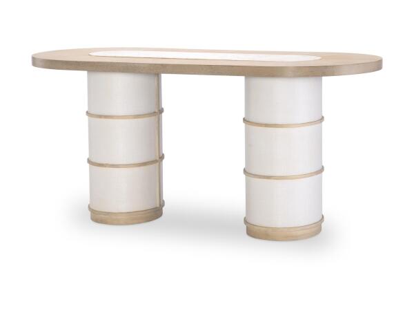 Complete Double Pedestal Counter Height Table Dining Sets Cream