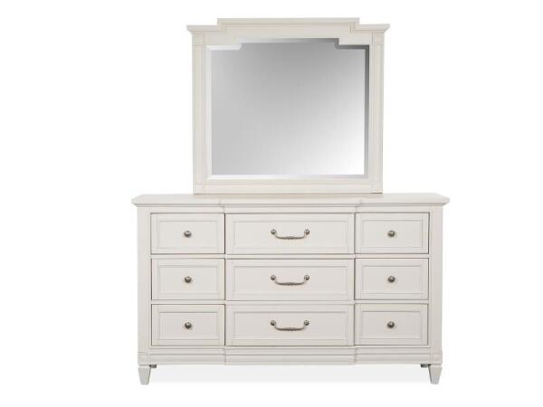 Willowbrook Landscape Mirror Bedroom Mirrors Egg Shell White w/slight rub through, M10868 Natural Fabric