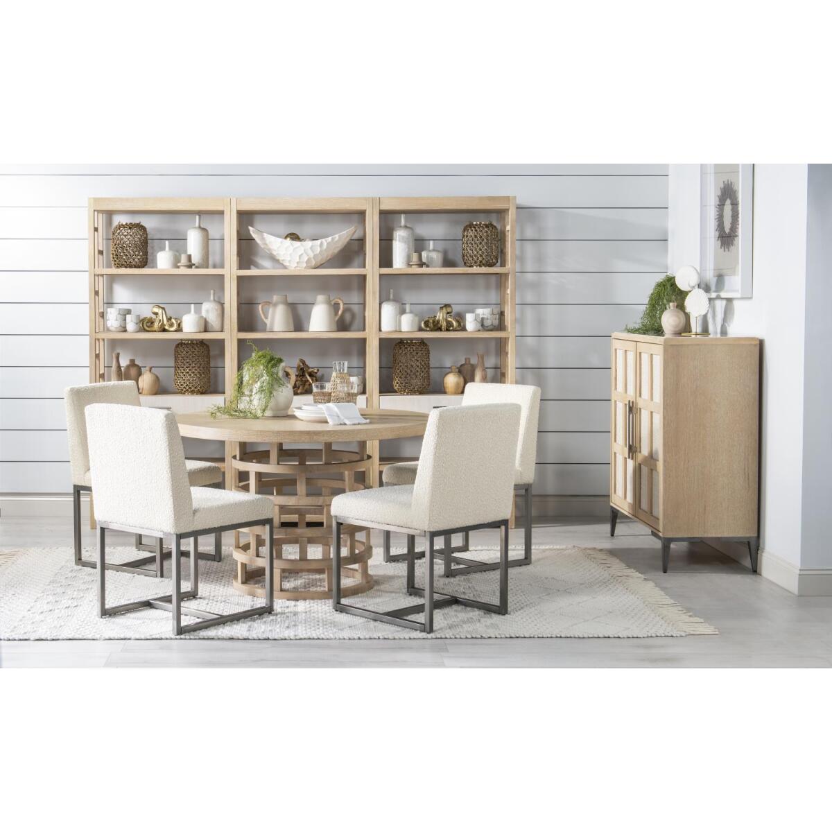 Complete Round Pedestal Table Dining Sets Brown 15