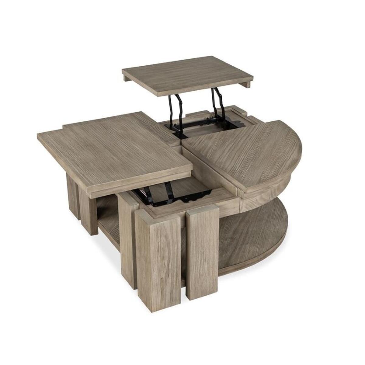 Conrad Pie Shaped Lift Top Cocktail Table w/Casters - Image 14