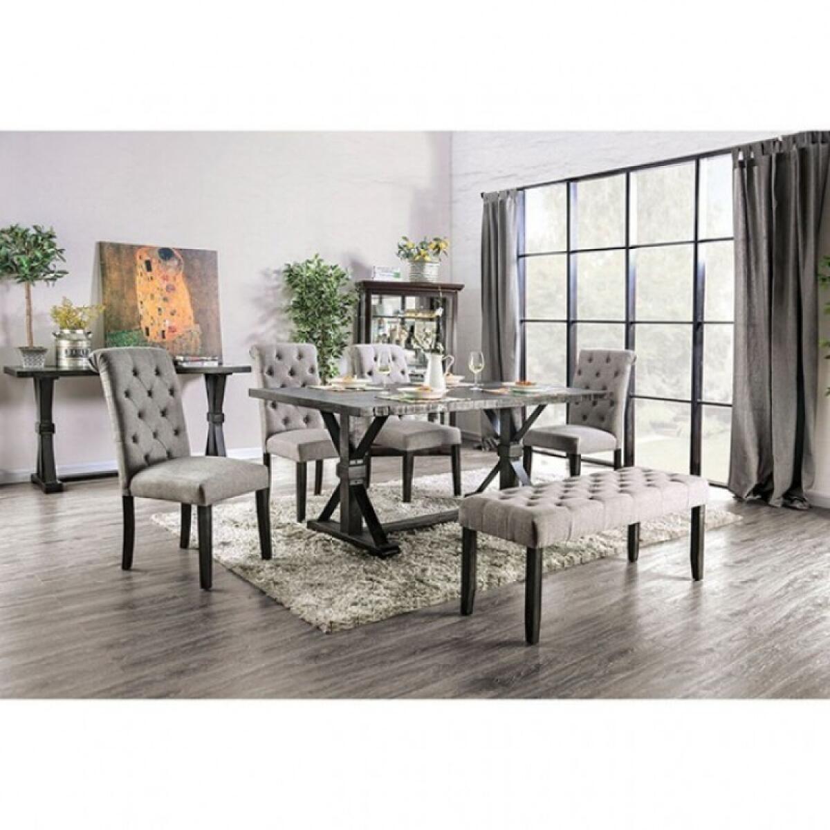 Alfred 6 Pc Dining Table Set w/ Bench - Image 7