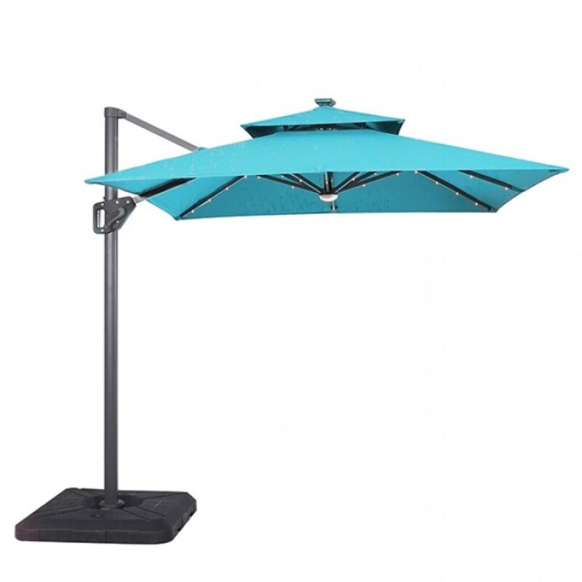 Xico 8 Ft Square Umbrella w/ Double Top w/ LED Light + 37" Large Base - Image 3