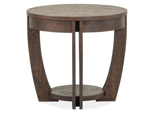 Lyndale Round End Table End tables Brown 12