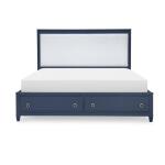 Complete Upholstered Bed W Storage King 6/6 Blue Finish Beds Beds 12