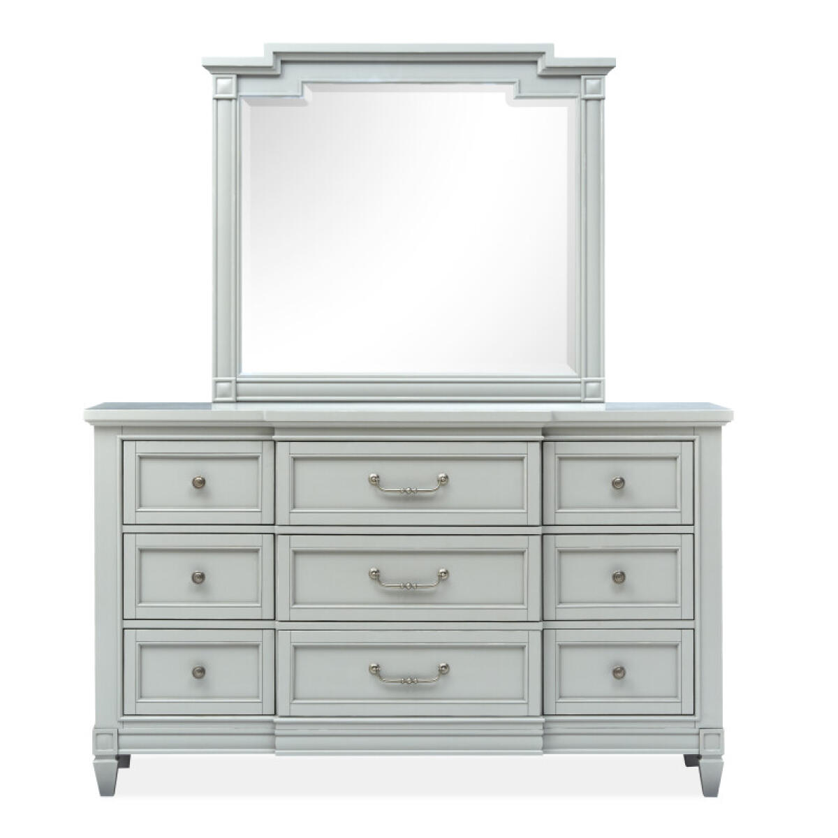 Drawer Dresser with Landscape Mirror Dressers Cognac and Dinara Oat Fabric 7