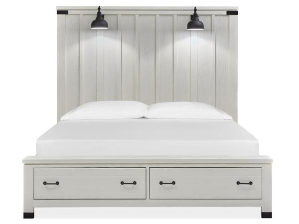 Harper Springs Wood Queen Panel Bed Storage Footboard SU Bed Parts Bed Parts