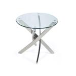 Zila Brushed Nickel Round End Table Base KD