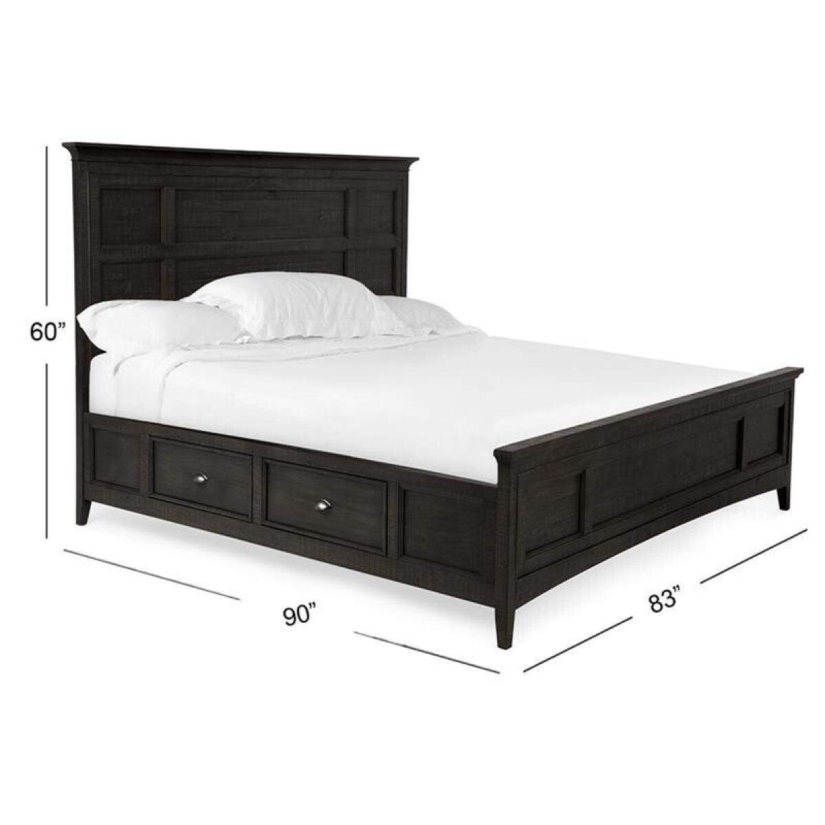 Westley B4399-75 Complete Cal.King Panel Bed with Storage Rails - Image 5