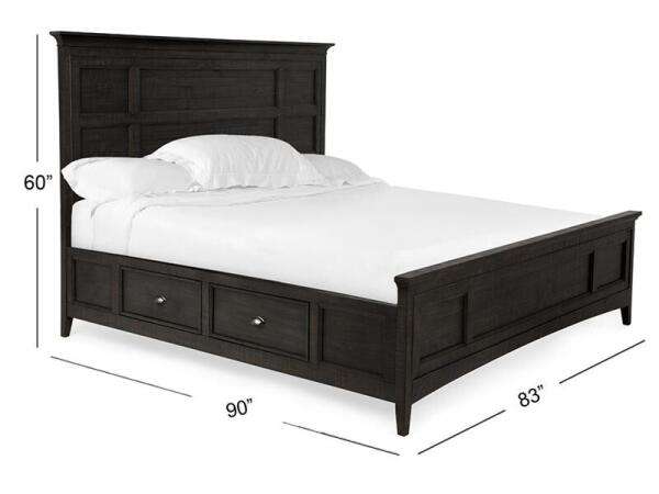 Westley B4399-75 Complete Cal.King Panel Bed with Storage Rails - Image 5