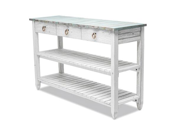 Picket Fence Entertainment Center Entertainment Stands Blue and White