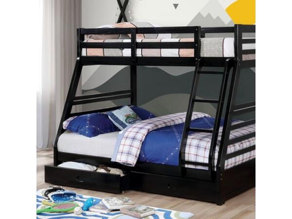 California Twin/Full Bunk Bed Youth Beds Black