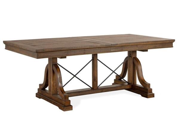 Bay Creek Wood Trestle Dining Table Base KD Dining Table Bases Brown