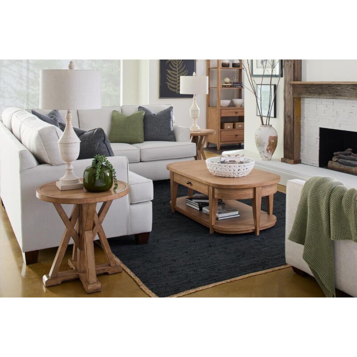 Round End Table End tables Brown 7