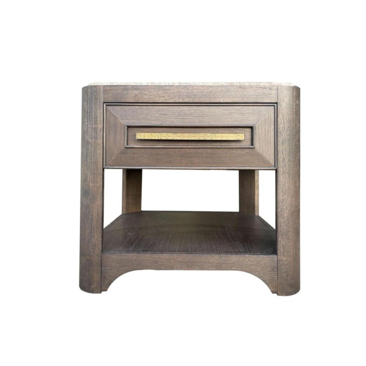 Square End Table With Stone Top End tables Brown 4