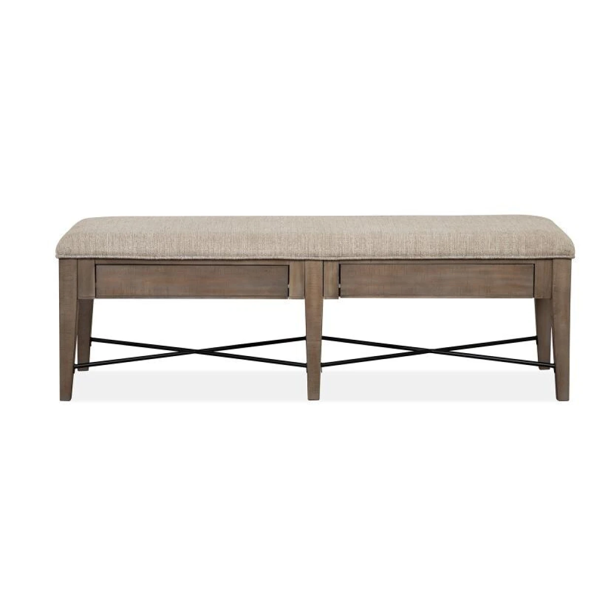 Paxton Place Bench w/Upholstered Seat Chairs & Benches Brown 4