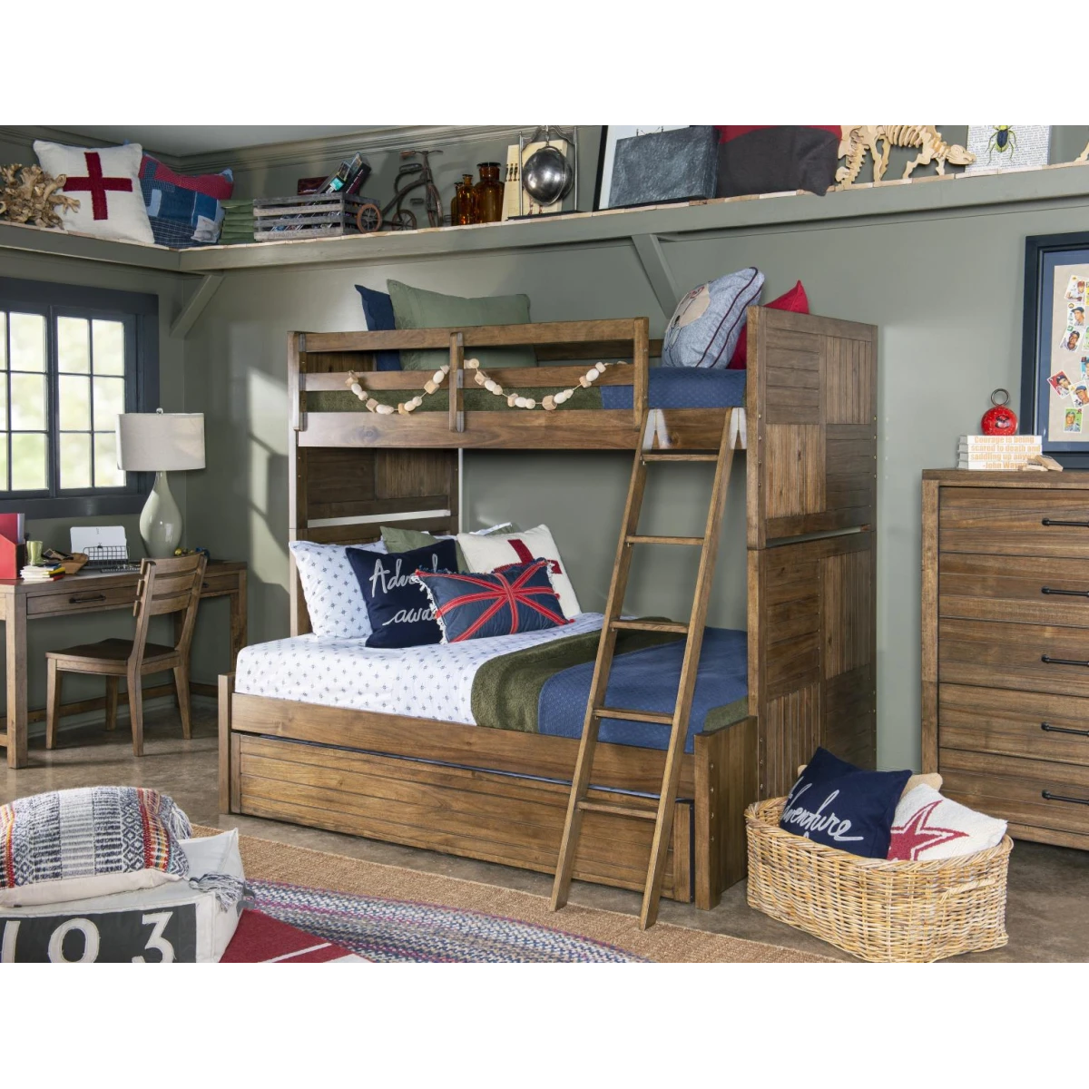 0832 Summer Camp LK Drawer Chest Brown Finish - Image 3