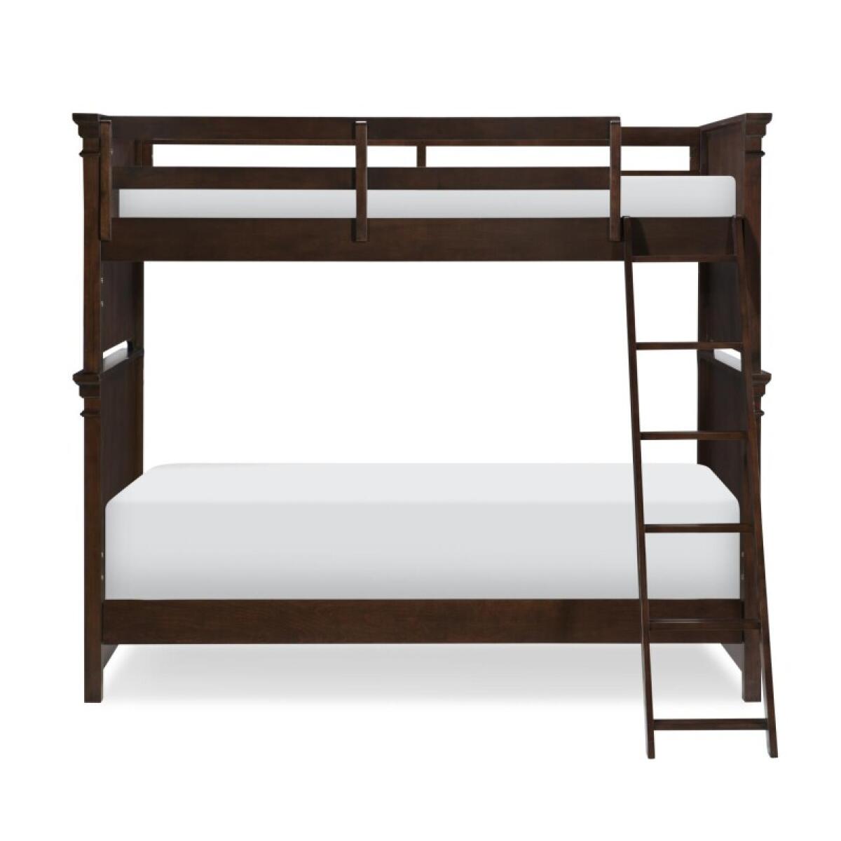 Complete Bunk Twin Cherry Finish Youth Beds Brown 5