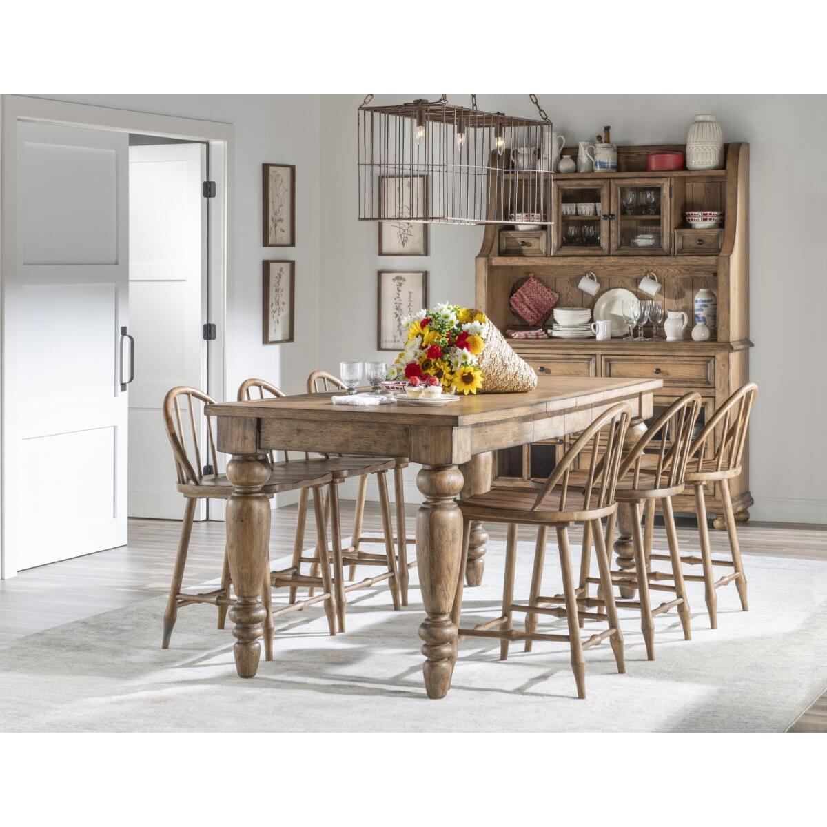 Windsor Counter Height Chair Chairs & Benches Barnwood Oak 7