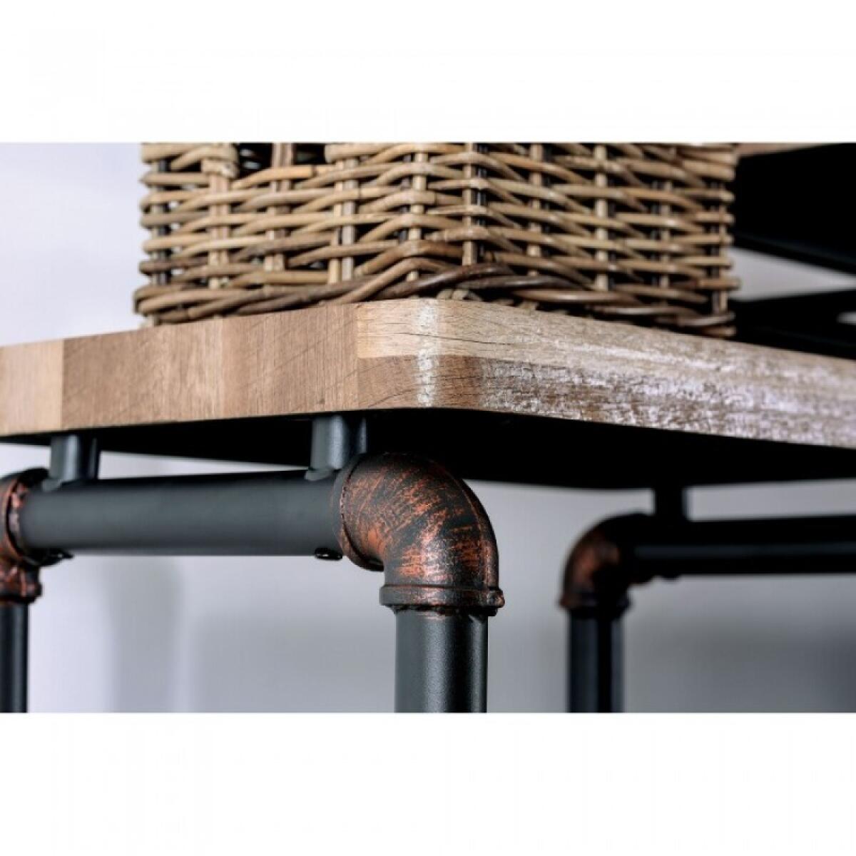 Kebbyll 60″ TV Stand Entertainment Stands Antique Black/Natural Tone 5