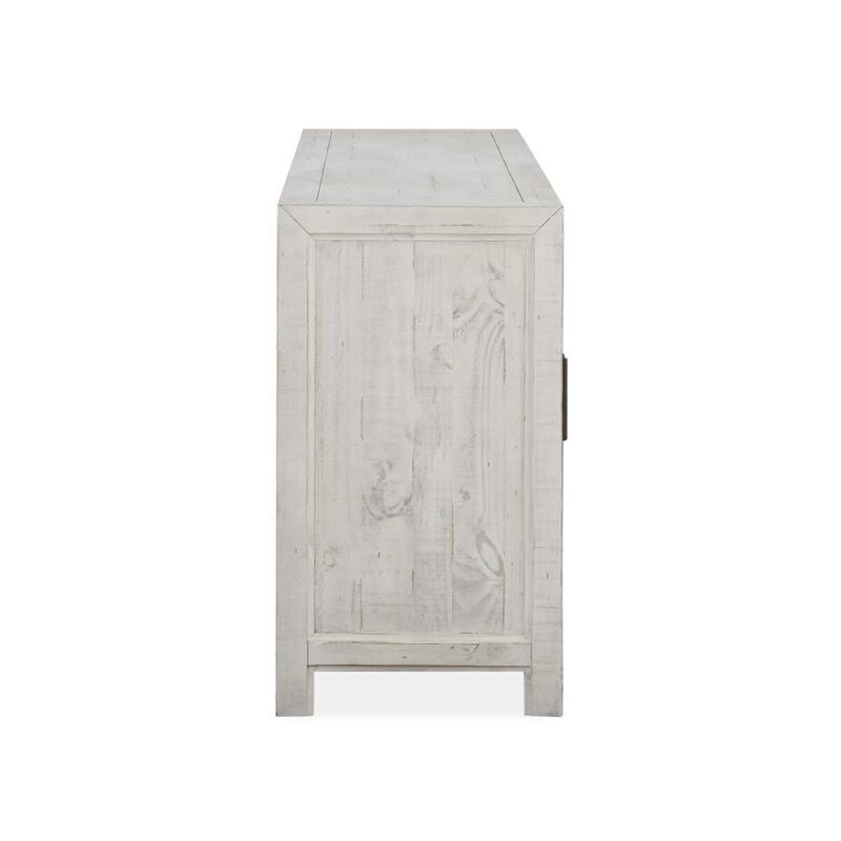 Bronwyn Buffet Curio Dining Storage Alabaster, Toasted Nutmeg, Antique Brass w/Pewter Overlay, Baja Natural Fabric 10