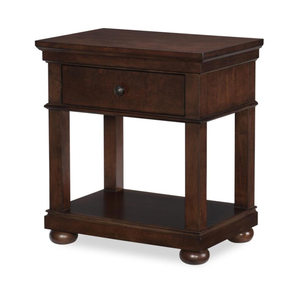 Open Night Stand Cherry Finish Youth Nightstands Brown 4