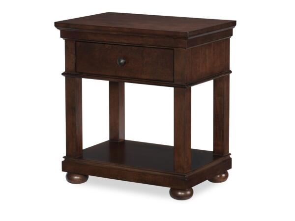 Open Night Stand Cherry Finish Youth Nightstands Brown