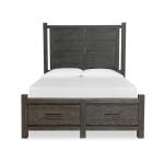 Plum Creek – Black Wood Queen Panel Bed Footboard SU Bed Parts Bed Parts