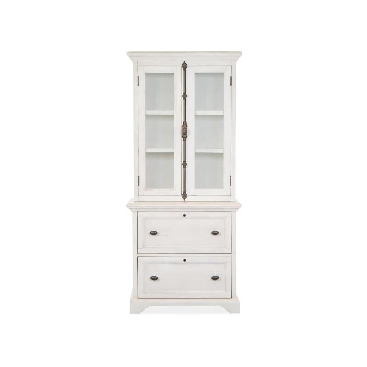 Bronwyn Wood Lateral File Hutch SU Office Storage Alabaster and Toasted Nutmeg 4