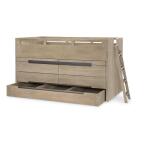 Complete Captains Bed 33 Weathered Oak Finish Youth Beds Brown 31