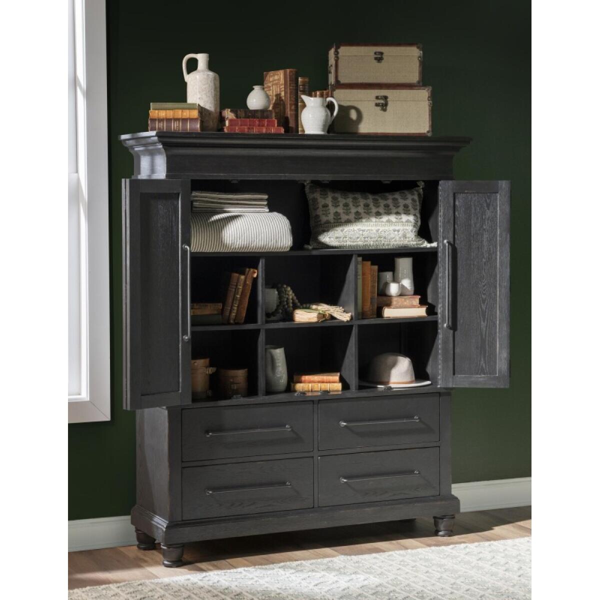 Armoire 4-drawers Dressers Black 9