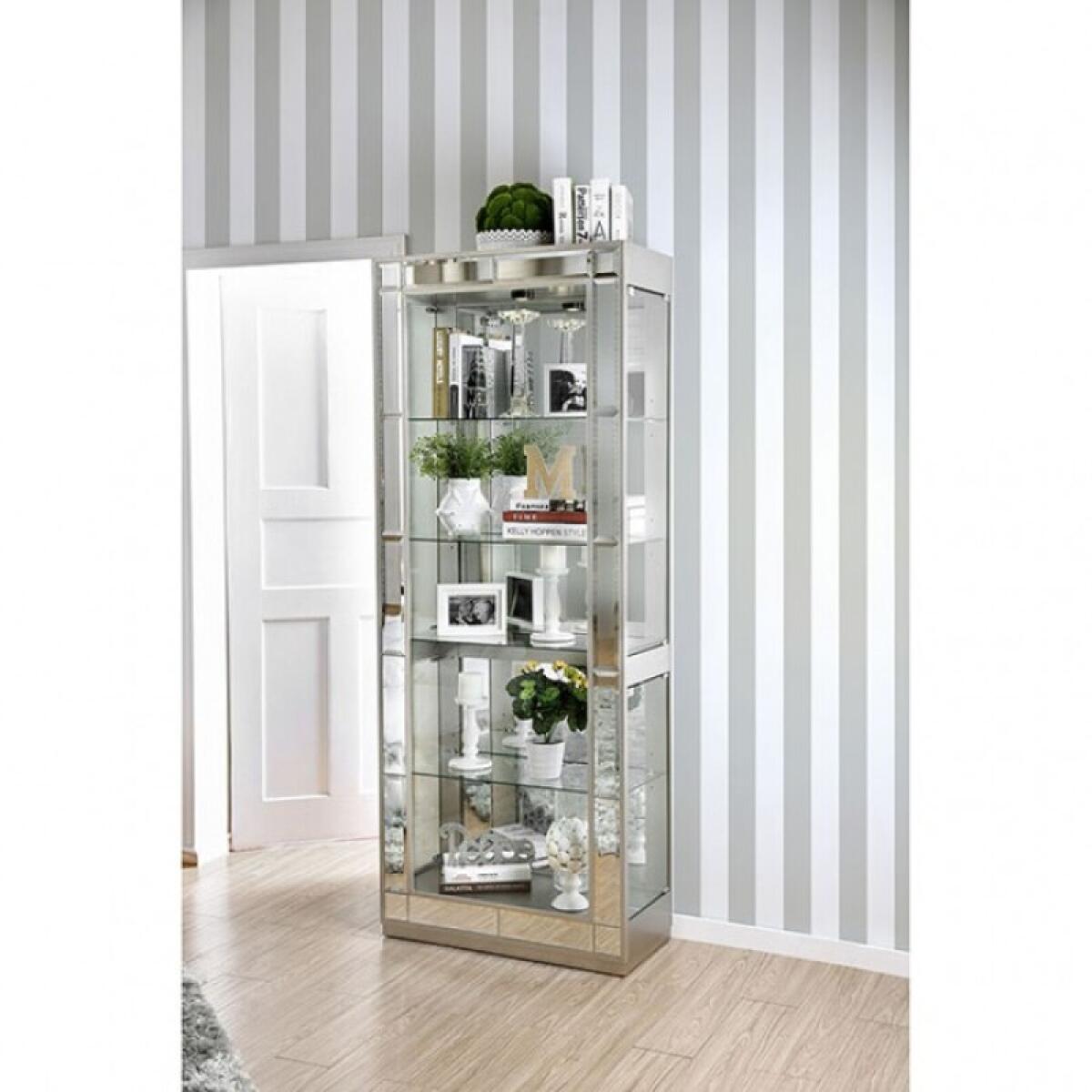 Carrollton Curio Cabinet Dining Storage Chrome 7