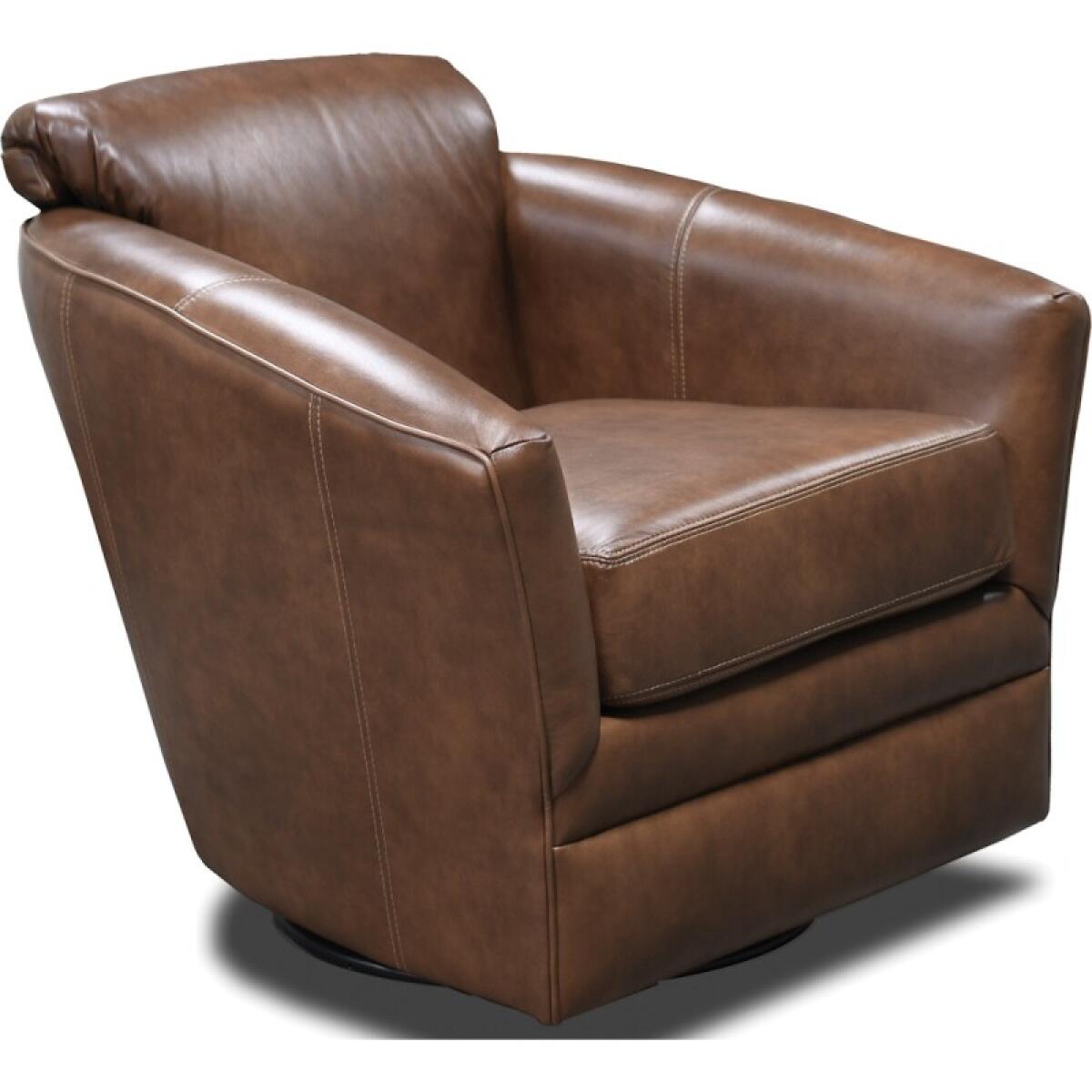 Lyra Leather Swivel Glider Chairs Brown 4