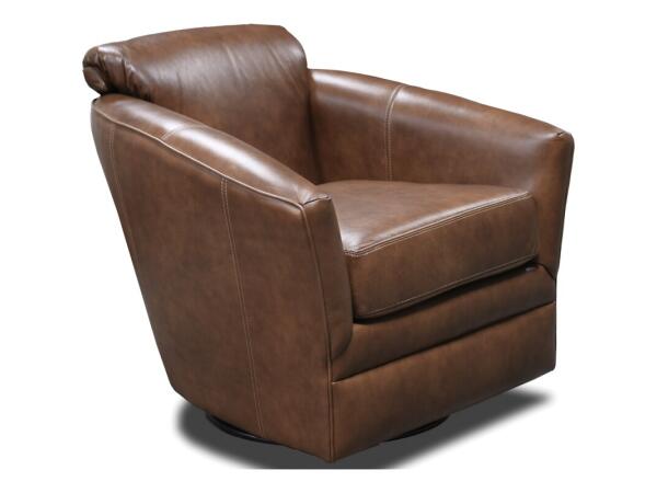 Lyra Leather Swivel Glider Chairs Brown