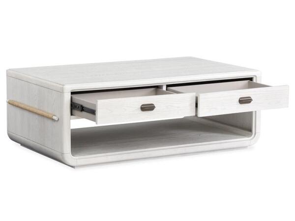 Sunset Cove - White Rectangular Cocktail Table w/Casters - Image 9