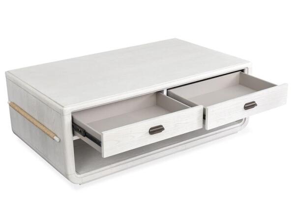 Sunset Cove - White Rectangular Cocktail Table w/Casters - Image 6