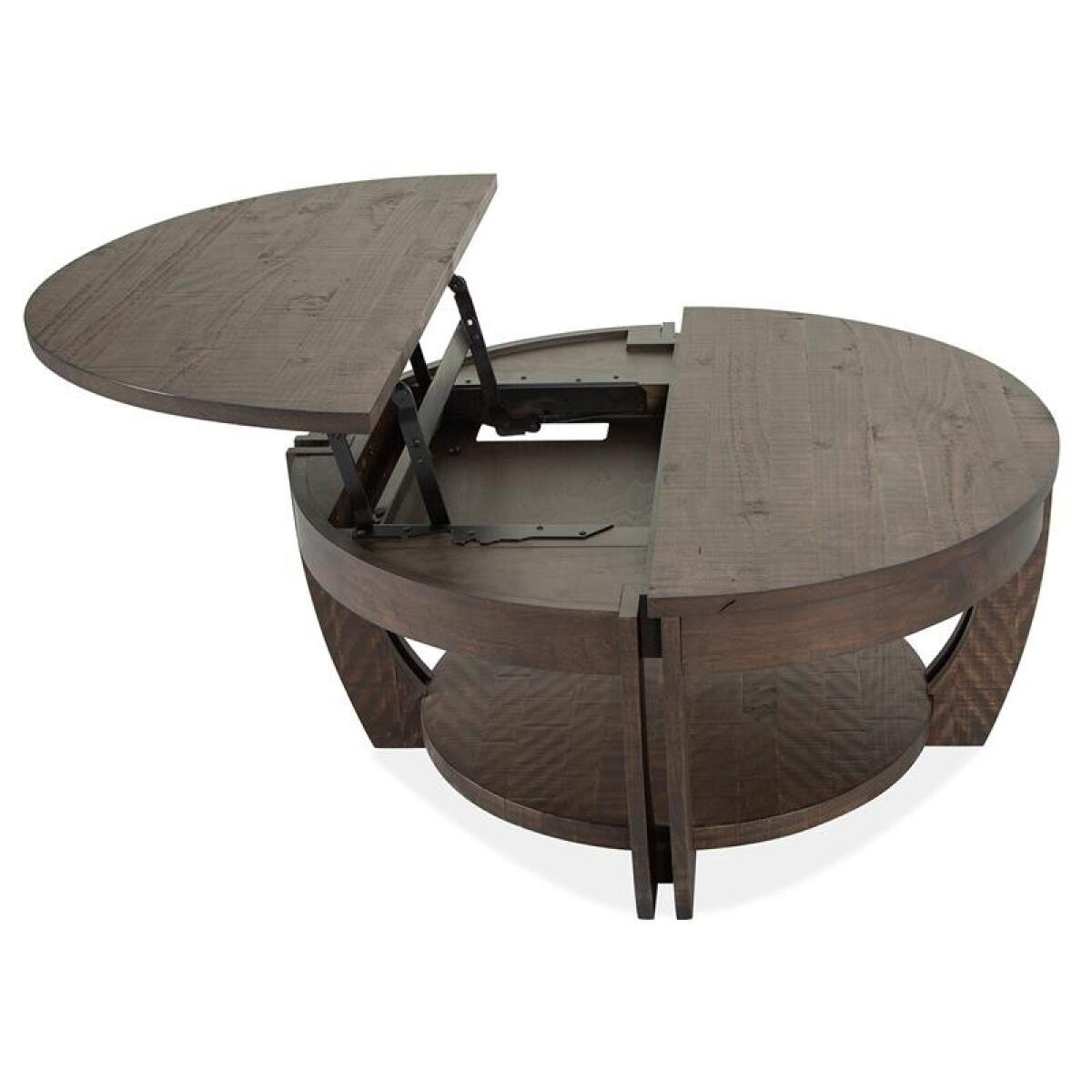 Lyndale Lift Top Storage Cocktail Table w/Casters Cocktail & Coffee Tables Brown 5
