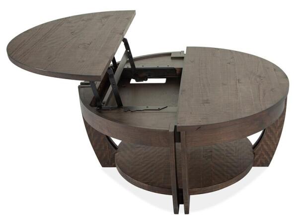 Lyndale Lift Top Storage Cocktail Table w/Casters Cocktail & Coffee Tables Brown 11