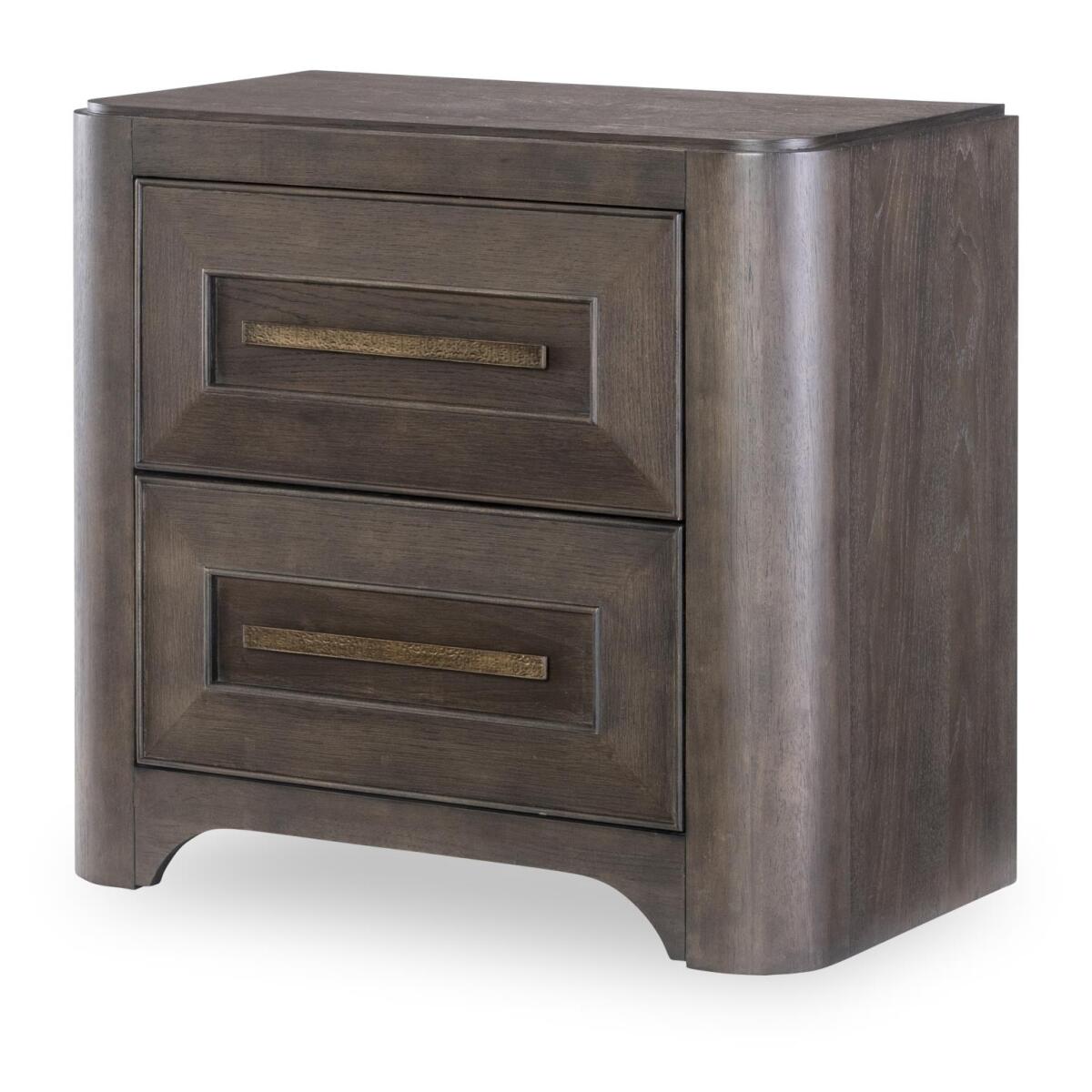 2 Drawer Nightstand With Wood Top Nightstands Brown 4
