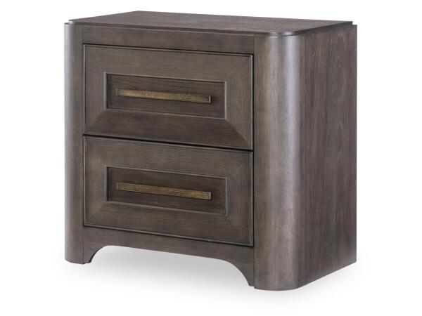2 Drawer Nightstand With Wood Top Nightstands Brown