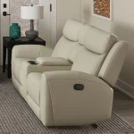 Jacobus Manual Recliner Loveseat w/ Console Loveseats Beige 7