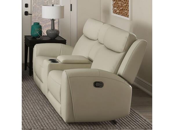Jacobus Manual Recliner Loveseat w/ Console Loveseats Beige
