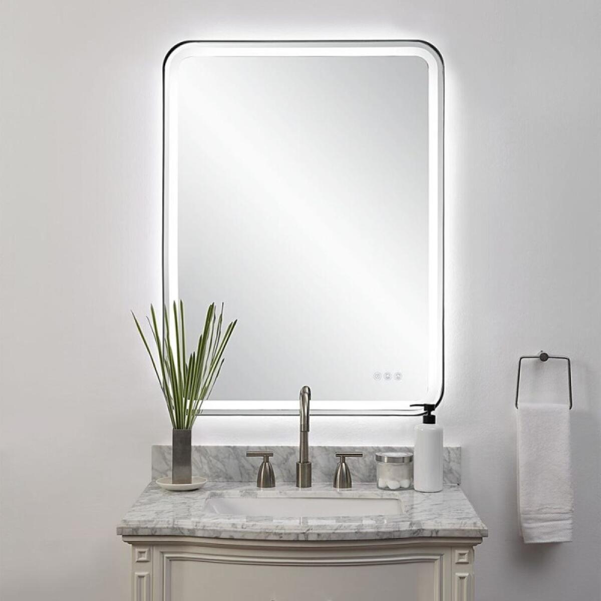 Crofton Lighted Large Mirror, Black - Image 4