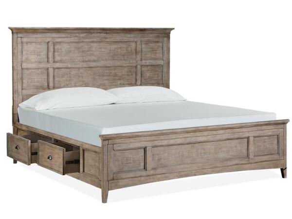 Paxton Place Complete King Panel Bed with Storage Rails - Image 6
