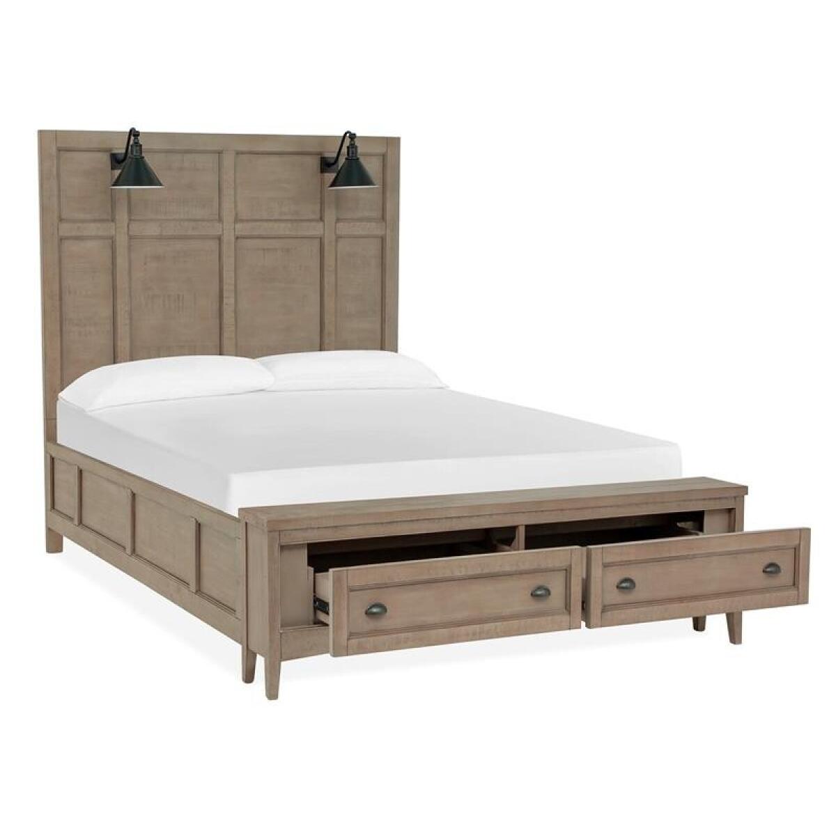 Paxton B4805-59B Complete Queen Lamp Panel Storage Bed - Image 4