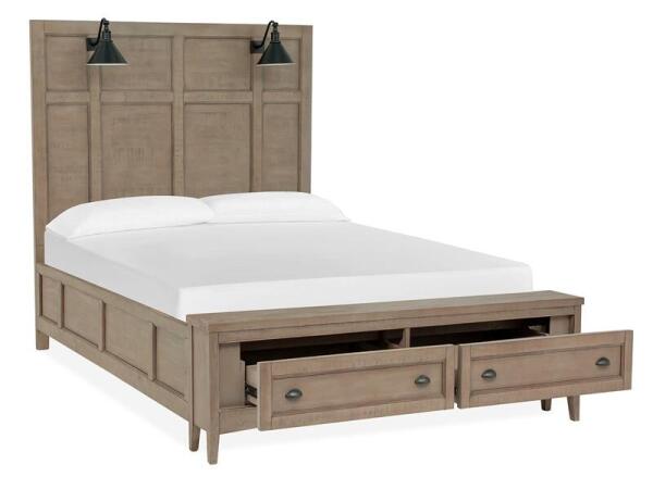 Paxton B4805-59B Complete Queen Lamp Panel Storage Bed - Image 4