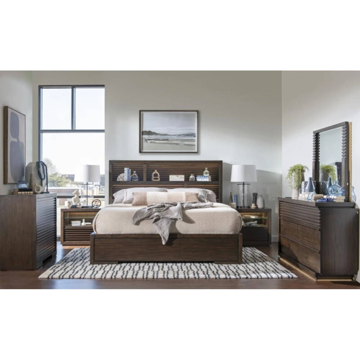 Complete Bookcase Queen Panel Bed 5/0 Beds Beds 7