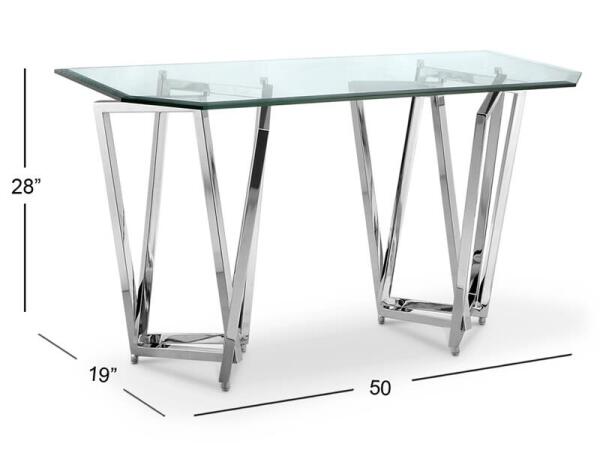 Lenox Square Rectangular Sofa Table Sofa Tables Chrome 8